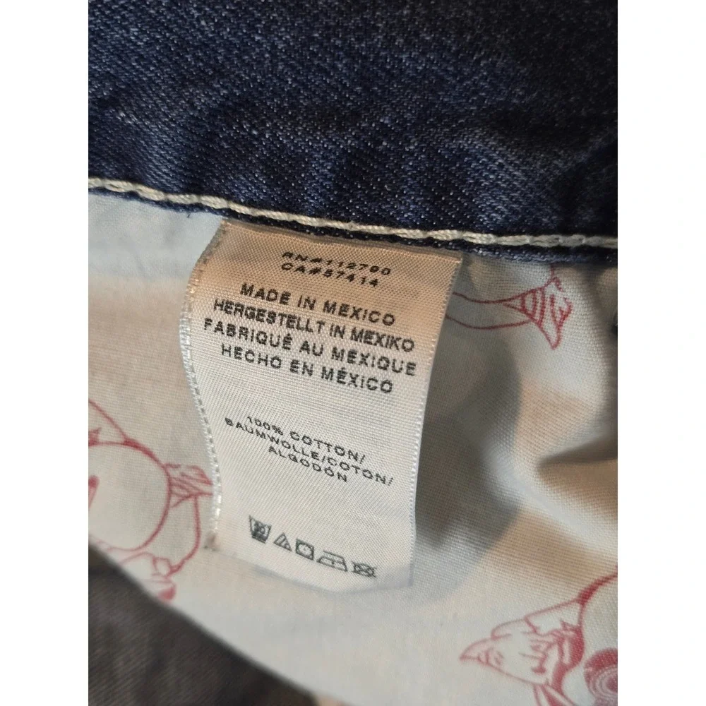 True Religion Straight Jeans Mens 40 Blue Medium Wash Horseshoe Flap Pocket